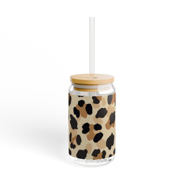 Sipper Glass Leopard Print 16oz