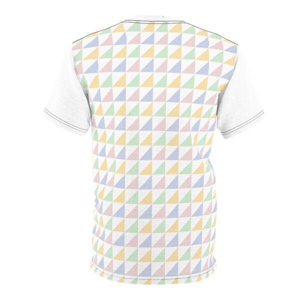 Unisex Geometric Pattern T-Shirt - Pastel Triangles Design | CustomHive - Image 6