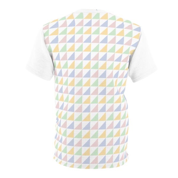 Unisex Geometric Pattern T-Shirt - Pastel Triangles Design | CustomHive - Image 2