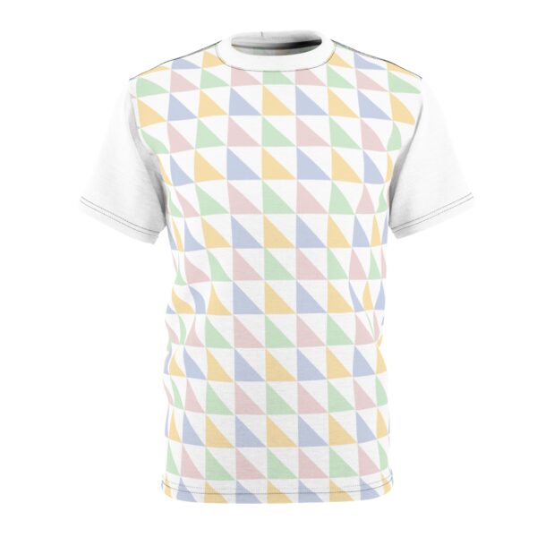 Unisex Geometric Pattern T-Shirt - Pastel Triangles Design | CustomHive - Image 5