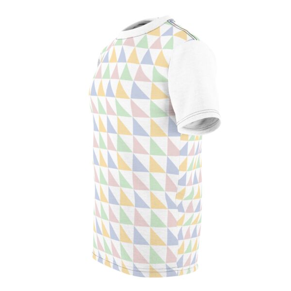 Unisex Geometric Pattern T-Shirt - Pastel Triangles Design | CustomHive - Image 7