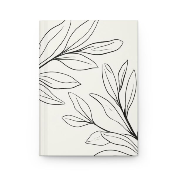 Minimalist Black & White Leaf SketchMatte Hardcover Journal