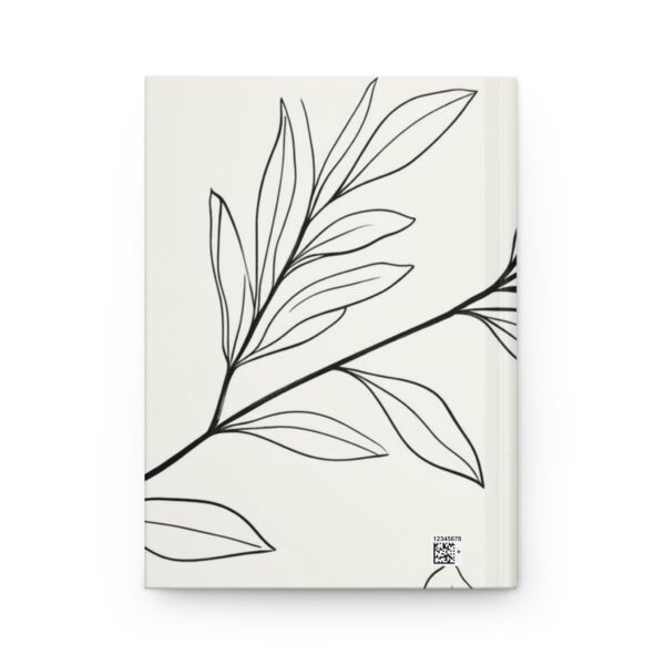 Minimalist Black & White Leaf SketchMatte Hardcover Journal - Image 2