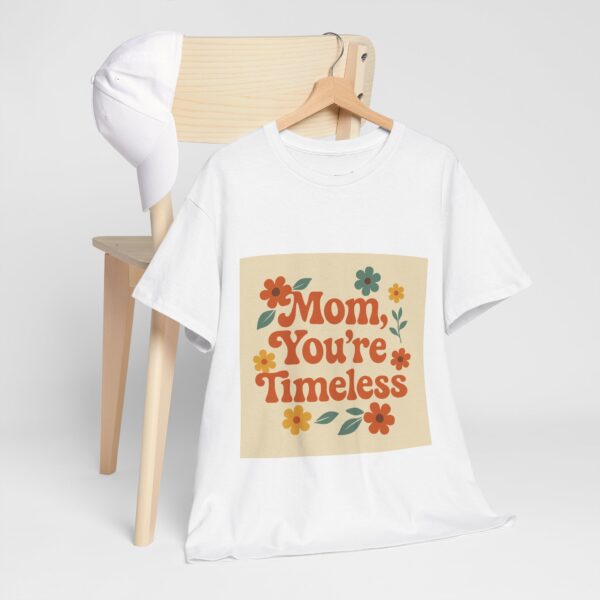 Timeless Mom Unisex Heavy Cotton Tee - Floral Design Gift for Mother's Day - Image 4