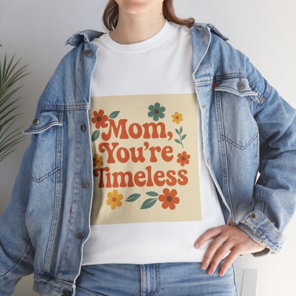 Timeless Mom Unisex Heavy Cotton Tee - Floral Design Gift for Mother's Day - Image 7