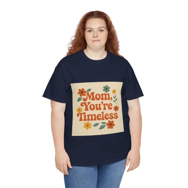 Timeless Mom Unisex Heavy Cotton Tee - Floral Design Gift for Mother's Day - Image 100
