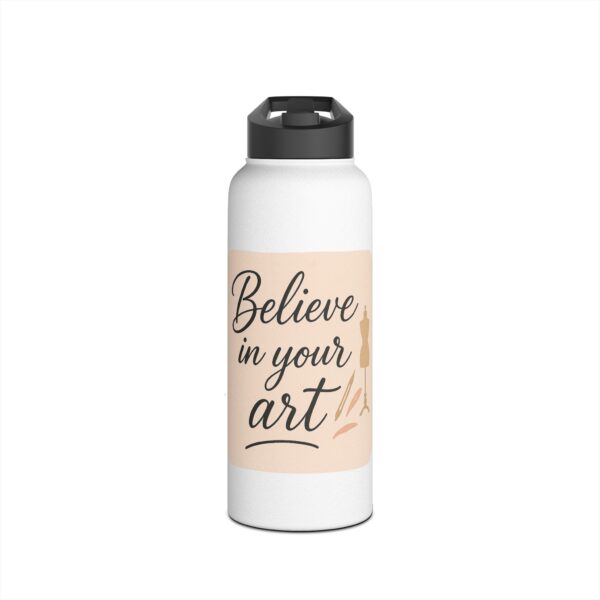 Motivational Stainless Steel Water Bottle - "Believe in Your Art" - Image 9